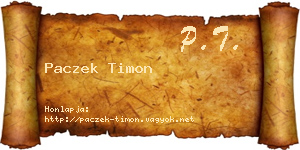 Paczek Timon névjegykártya