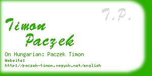 timon paczek business card